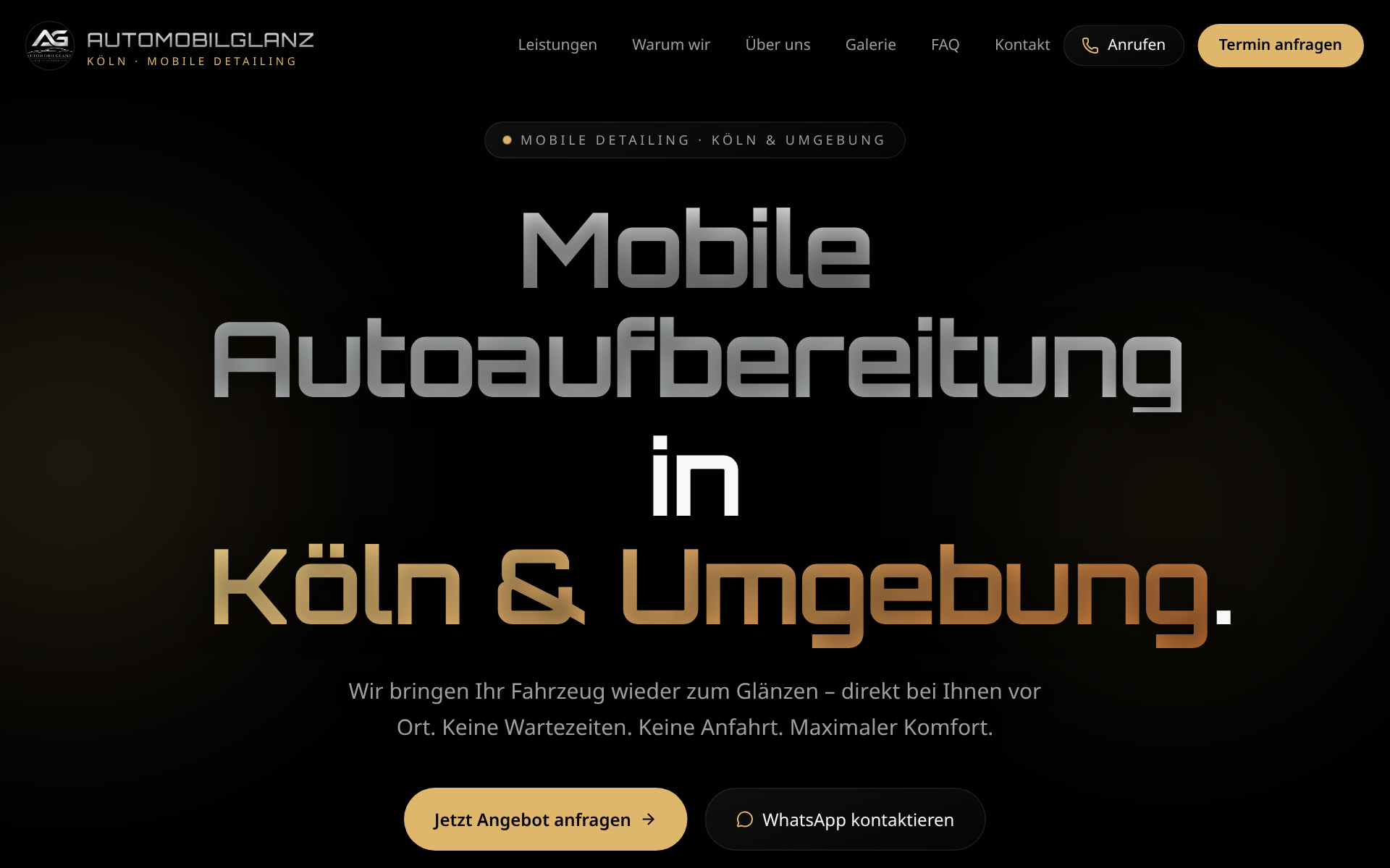 Website-Vorschau: Automobilglanz — Mobile Autoaufbereitung